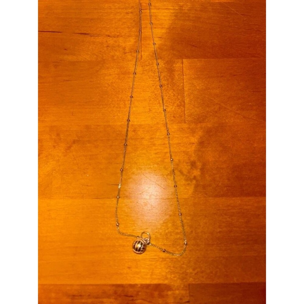 Volleyball Necklace Silver in Color